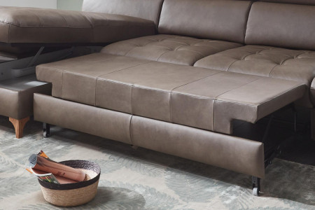 Kožená rohová sedací souprava Carolina - roh v levo