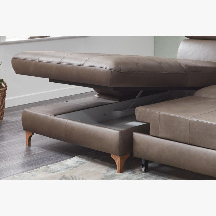 Kožená rohová sedací souprava Carolina - roh v levo