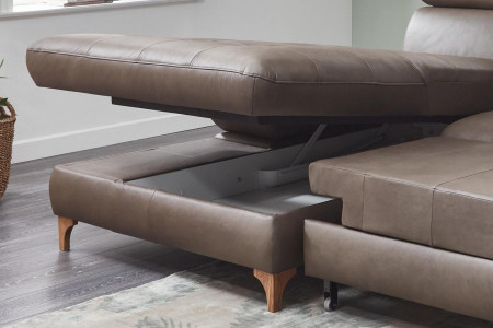 Kožená rohová sedací souprava Carolina - roh v levo