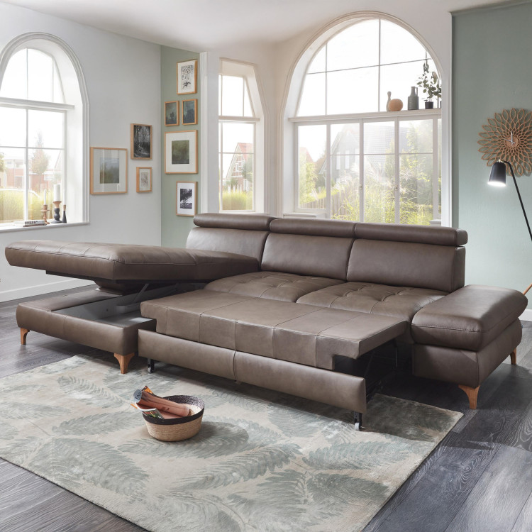 Kožená rohová sedací souprava Carolina - roh v levo