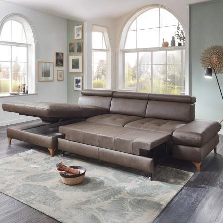 Kožená rohová sedací souprava Carolina - roh v levo