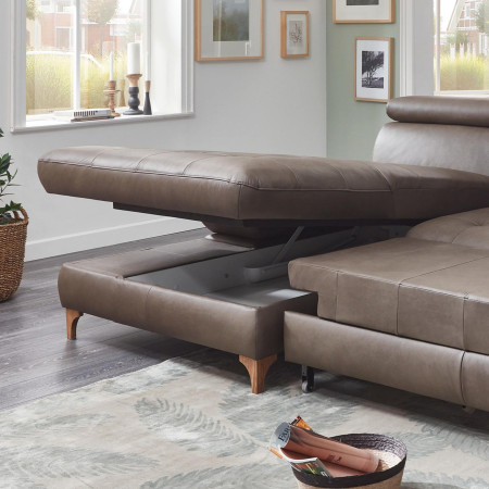 Kožená rohová sedací souprava Carolina - roh v levo