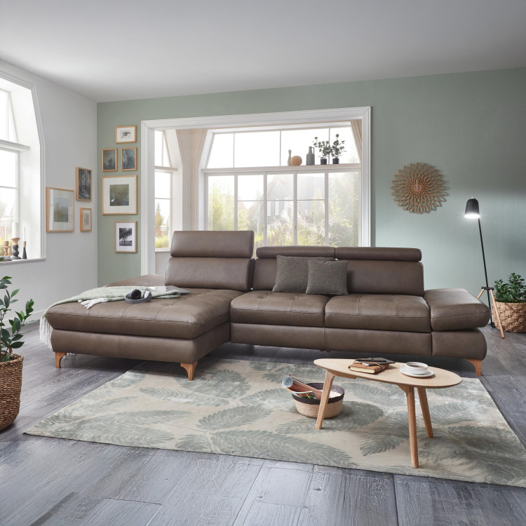 Kožená rohová sedací souprava Carolina - roh v levo