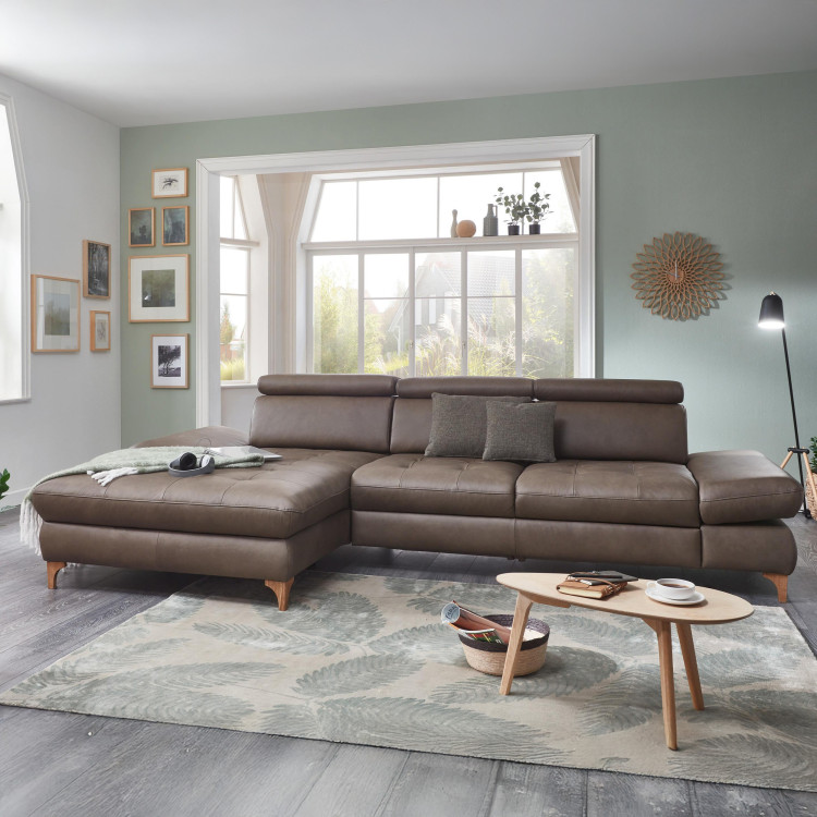 Kožená rohová sedací souprava Carolina - roh v levo