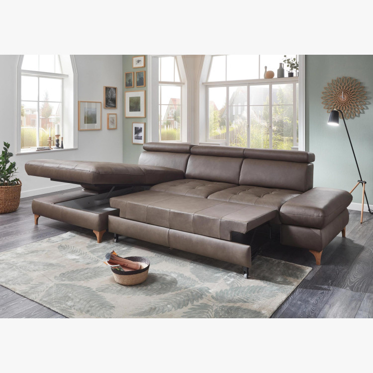 Kožená rohová sedací souprava Carolina - roh v levo