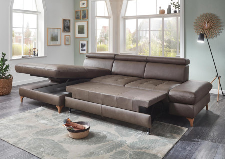 Kožená rohová sedací souprava Carolina - roh v levo