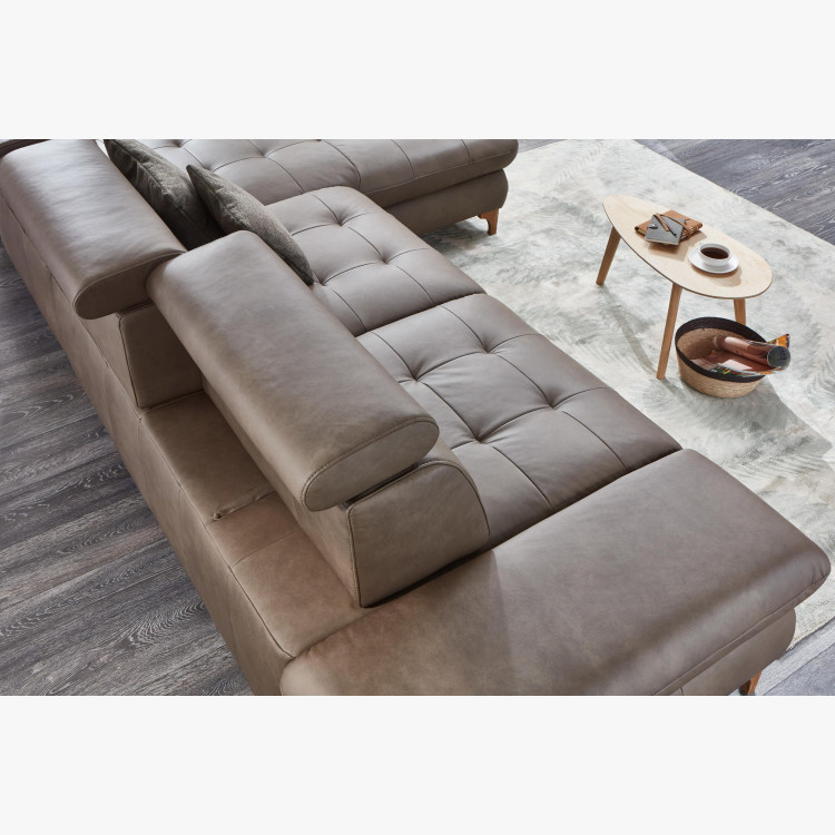 Kožená rohová sedací souprava Carolina - roh v pravo