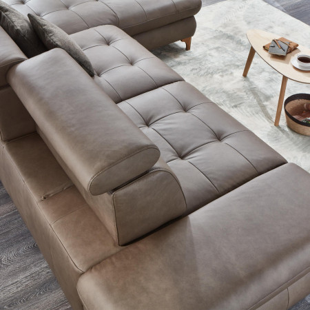 Kožená rohová sedací souprava Carolina - roh v pravo