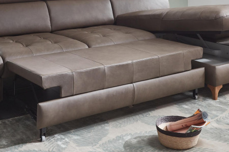 Kožená rohová sedací souprava Carolina - roh v pravo