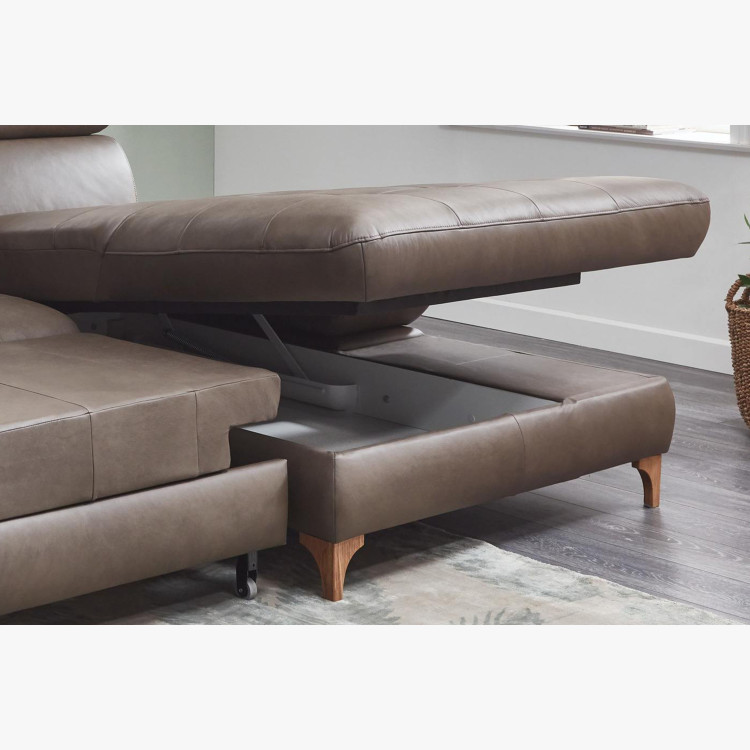 Kožená rohová sedací souprava Carolina - roh v pravo