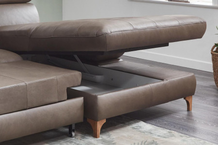 Kožená rohová sedací souprava Carolina - roh v pravo