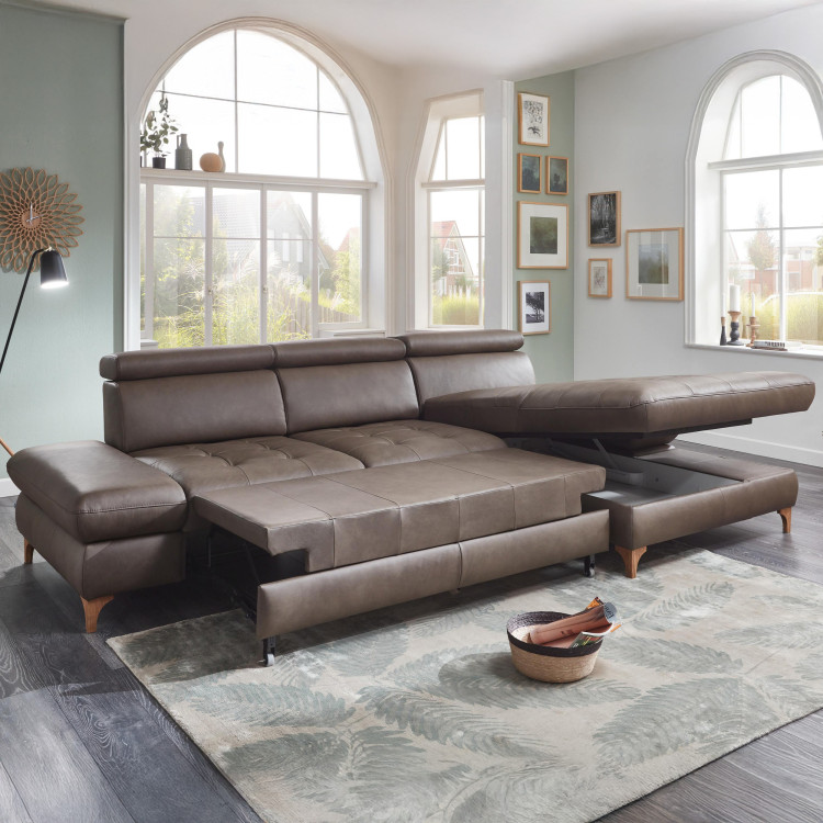 Kožená rohová sedací souprava Carolina - roh v pravo
