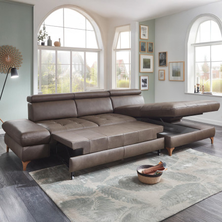 Kožená rohová sedací souprava Carolina - roh v pravo