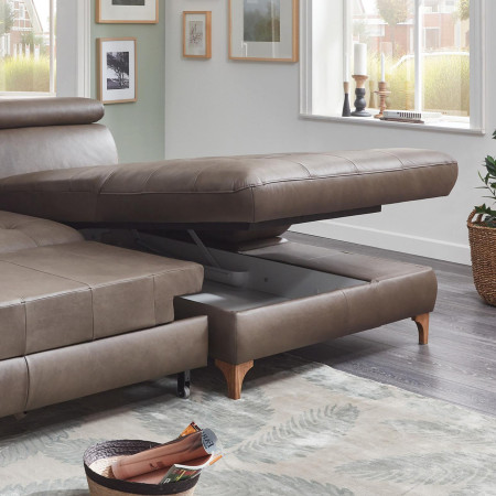 Kožená rohová sedací souprava Carolina - roh v pravo