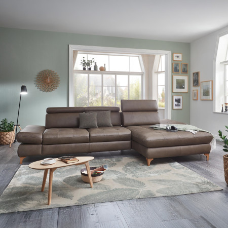 Kožená rohová sedací souprava Carolina - roh v pravo