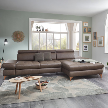 Kožená rohová sedací souprava Carolina - roh v pravo