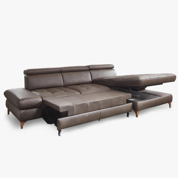 Kožená rohová sedací souprava Carolina - roh v pravo