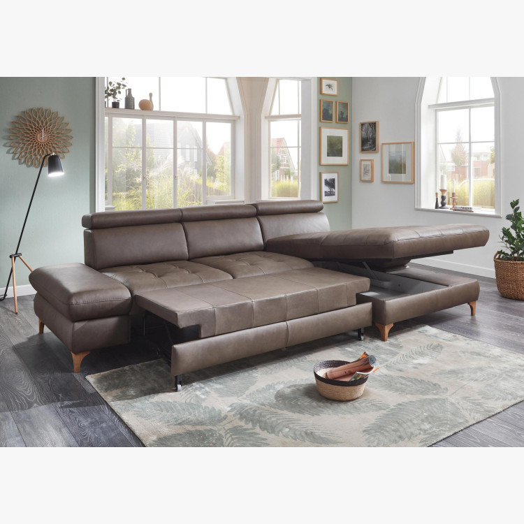 Kožená rohová sedací souprava Carolina - roh v pravo