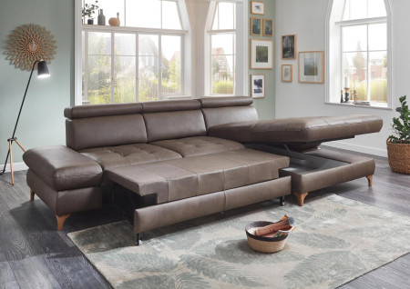 Kožená rohová sedací souprava Carolina - roh v pravo