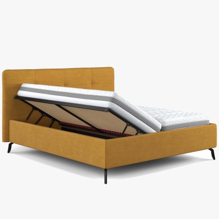 Čaluněná postel s úložným prostorem zelená, 180 x 200 cm