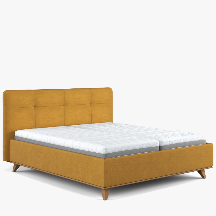 Čaluněná postel s úložným prostorem zelená, 180 x 200 cm