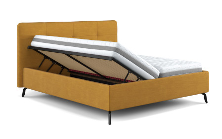 Čaluněná postel s úložným prostorem zelená, 180 x 200 cm