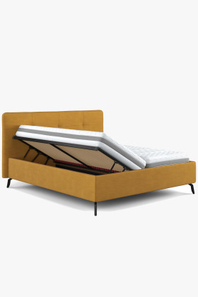 Čaluněná postel s úložným prostorem zelená, 160 x 200 cm