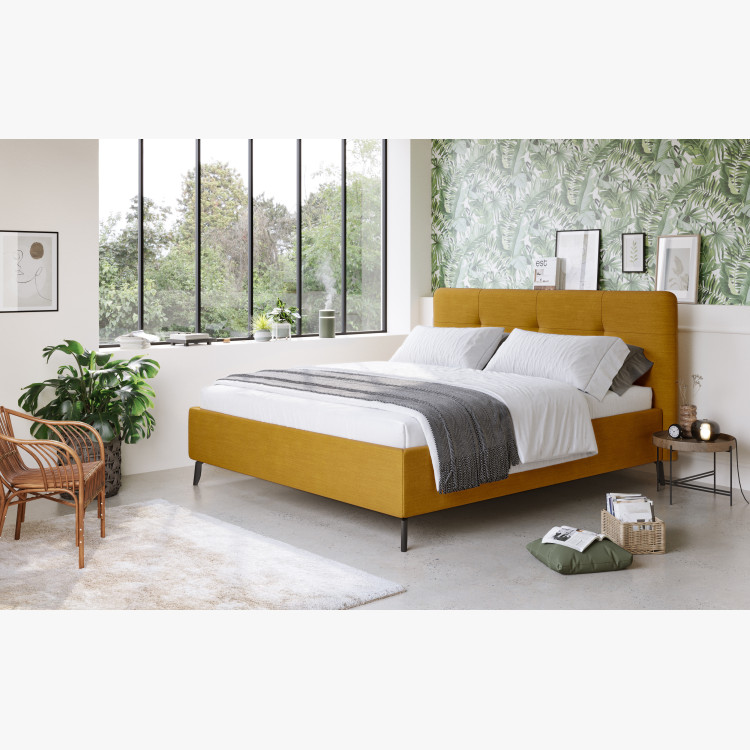 Čaluněná postel s úložným prostorem zelená, 160 x 200 cm