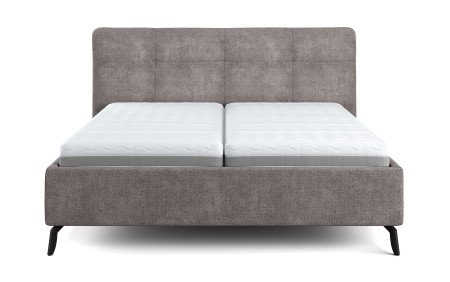 Šedá čalouněná postel s úložným prostorem , 160 x 200 cm