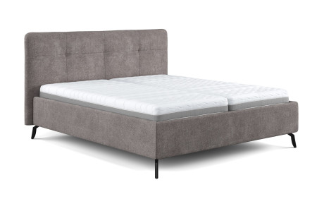 Šedá čalouněná postel s úložným prostorem , 160 x 200 cm