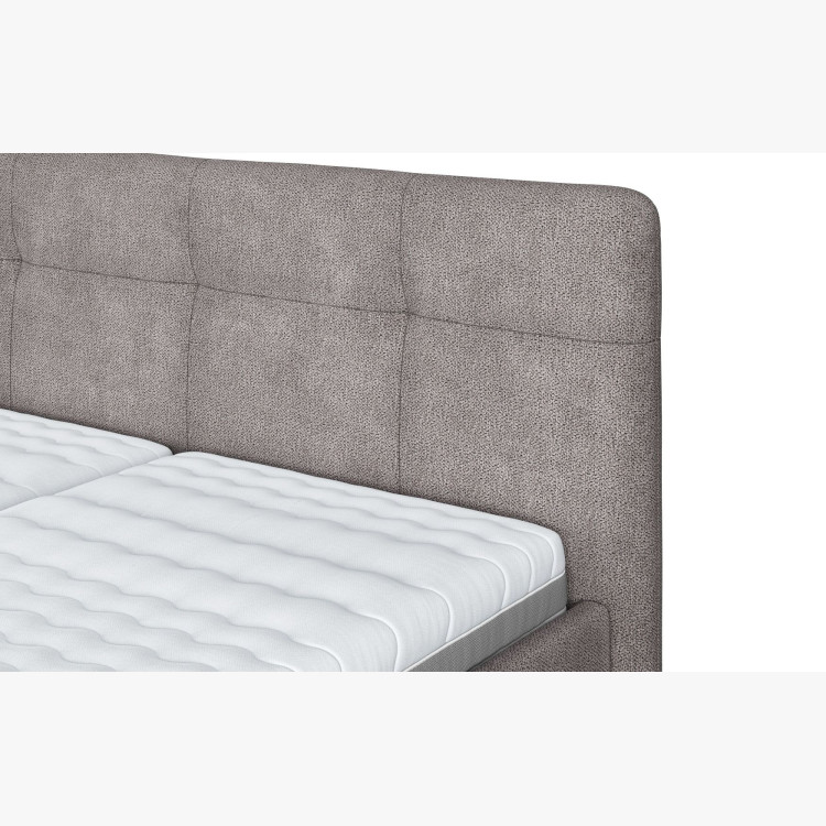 Šedá čalouněná postel s úložným prostorem , 180 x 200 cm