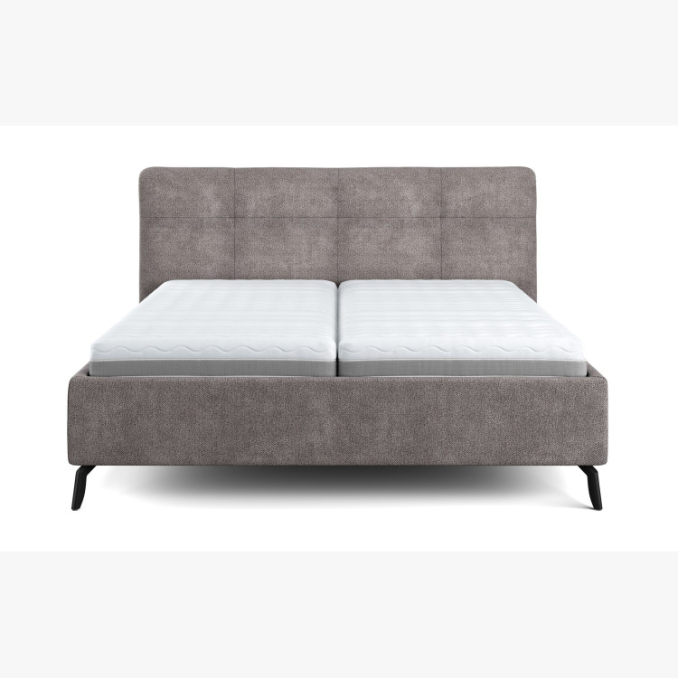 Šedá čalouněná postel s úložným prostorem , 180 x 200 cm