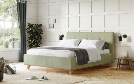 Moderní čalouněná postel s úložným prostorem, 180 × 200 cm