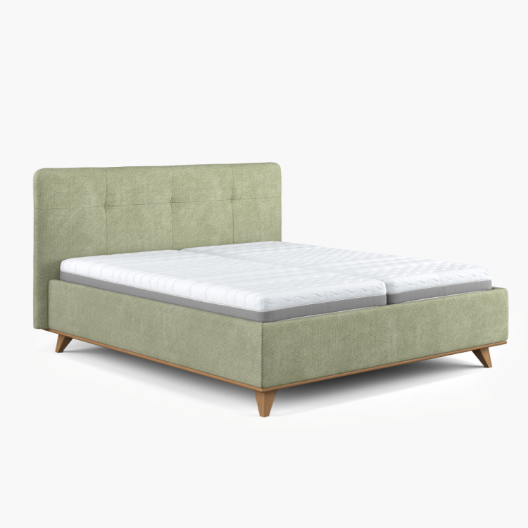 Moderní čalouněná postel s úložným prostorem, 160 × 200 cm