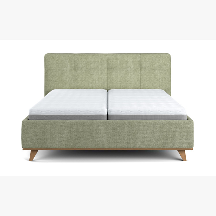 Moderní čalouněná postel s úložným prostorem, 160 × 200 cm