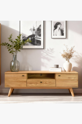 Masivní tv komoda dub na nohou