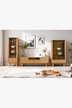 Masivní tv komoda dub na nohou 2