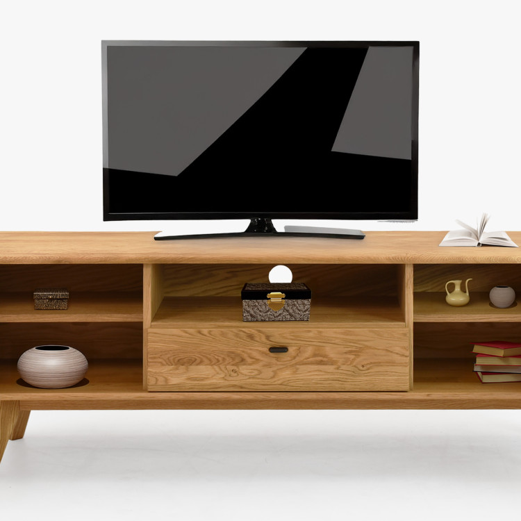 Masivní tv komoda dub na nohou