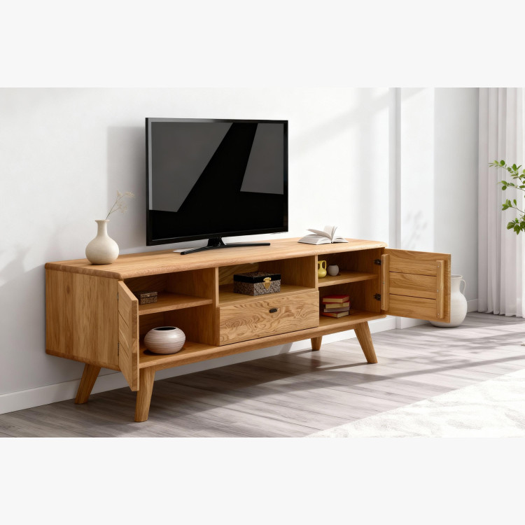 Masivní tv komoda dub na nohou
