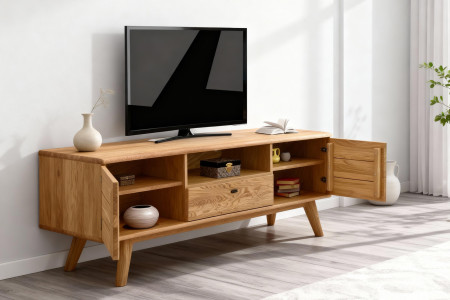 Masivní tv komoda dub na nohou
