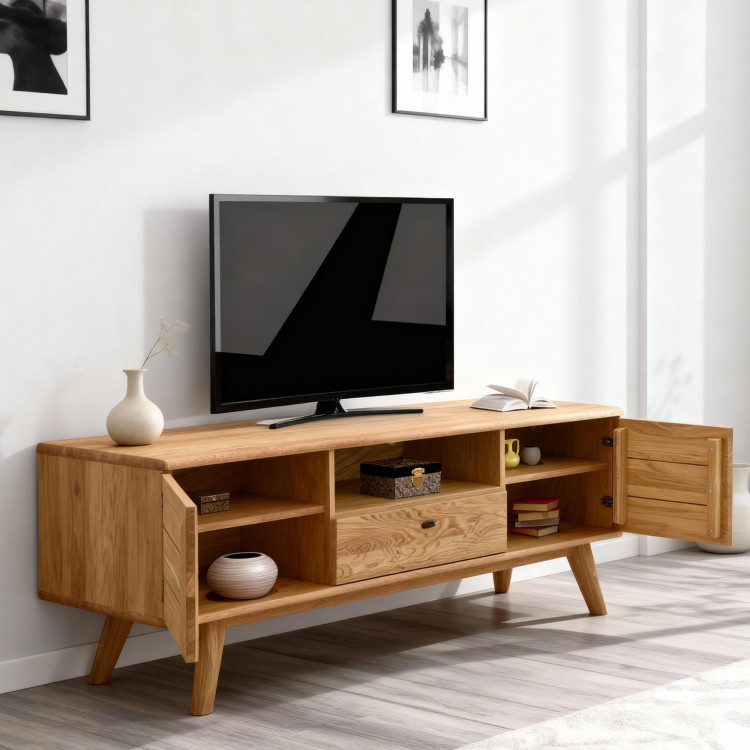 Masivní tv komoda dub na nohou