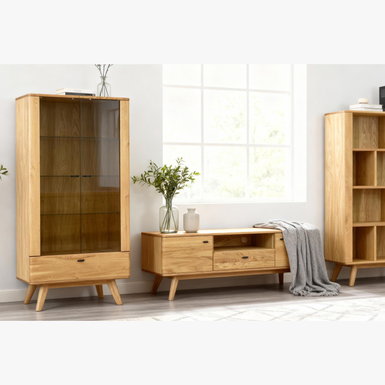 Masivní tv komoda dub na nohou