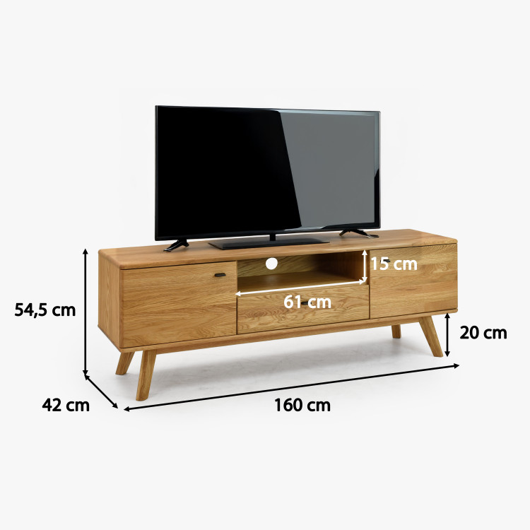 Masivní tv komoda dub na nohou