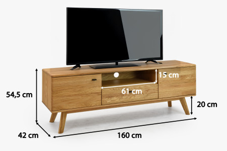Masivní tv komoda dub na nohou