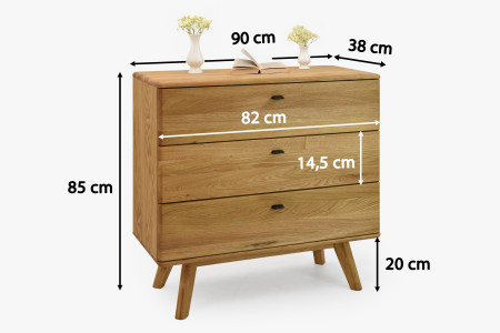 Dubová komoda se šuplíky na nohou