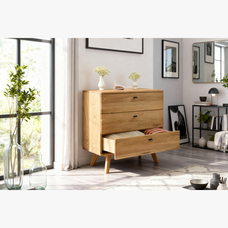 Dubová komoda se šuplíky na nohou