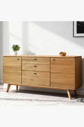 Dubová komoda s dvířky a šuplíky