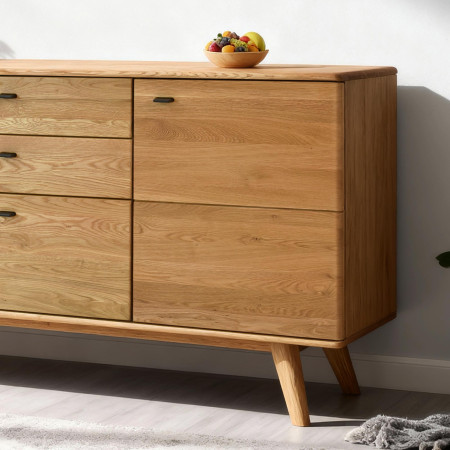 Dubová komoda s dvířky a šuplíky