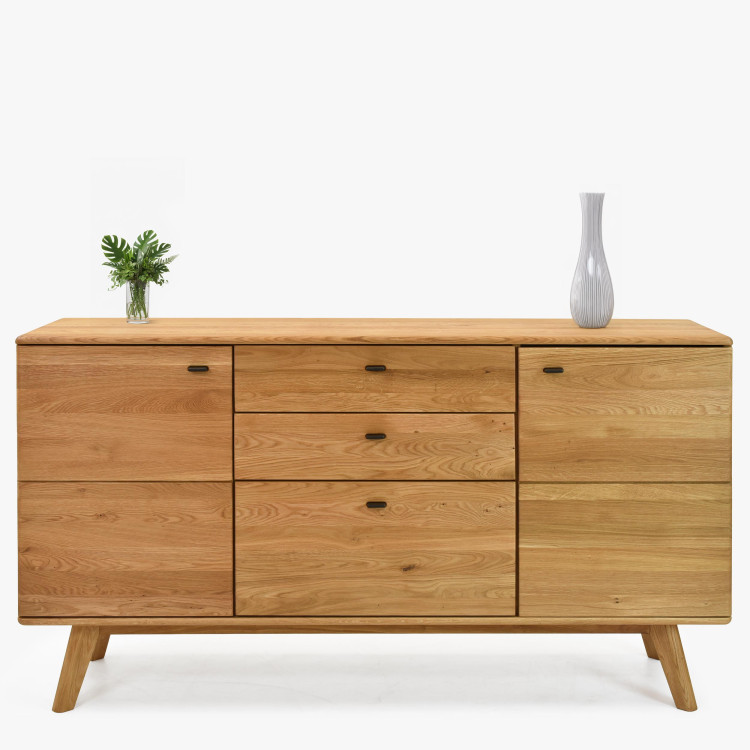 Dubová komoda s dvířky a šuplíky