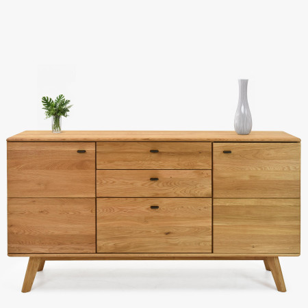 Dubová komoda s dvířky a šuplíky